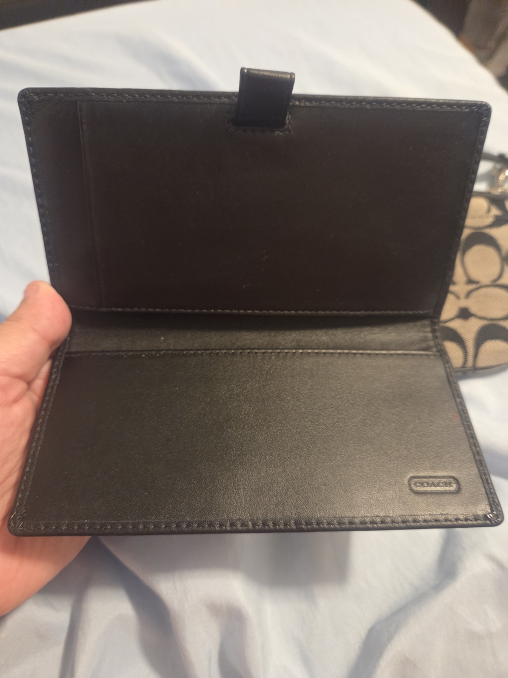 Coach Black Leather Card & Checkbook Holder
